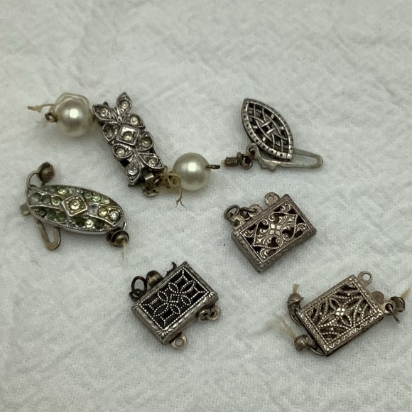 Vintage Sterling Silver Jewelry Clasps lot - Picture 1 of 2